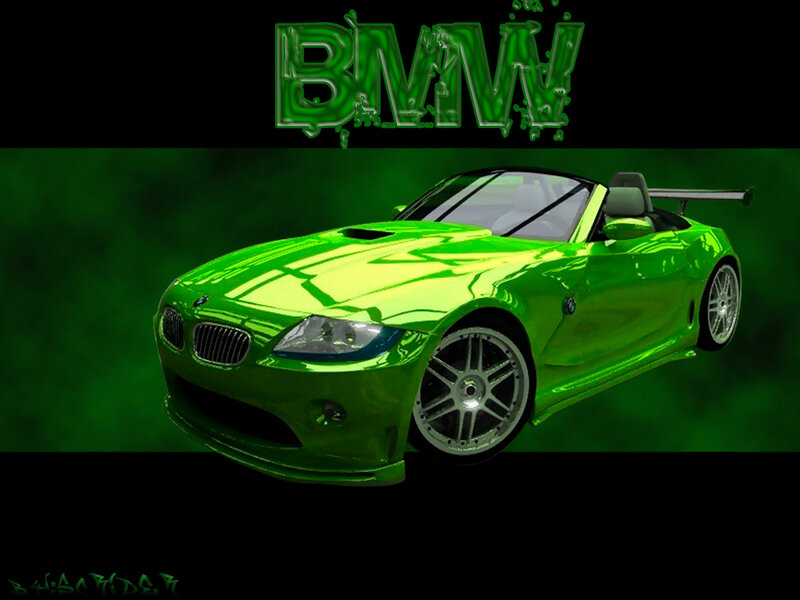 green bmw z4 sports car