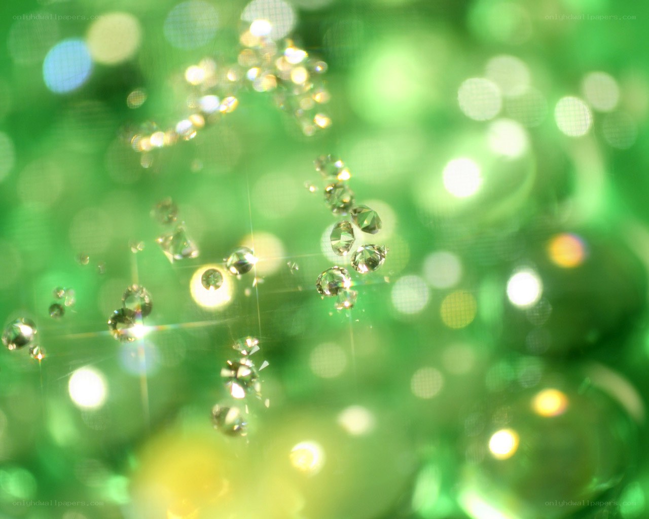 green bokeh with sparkling lights