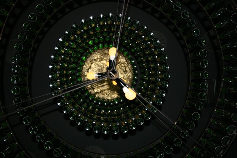green bottle clock installation
