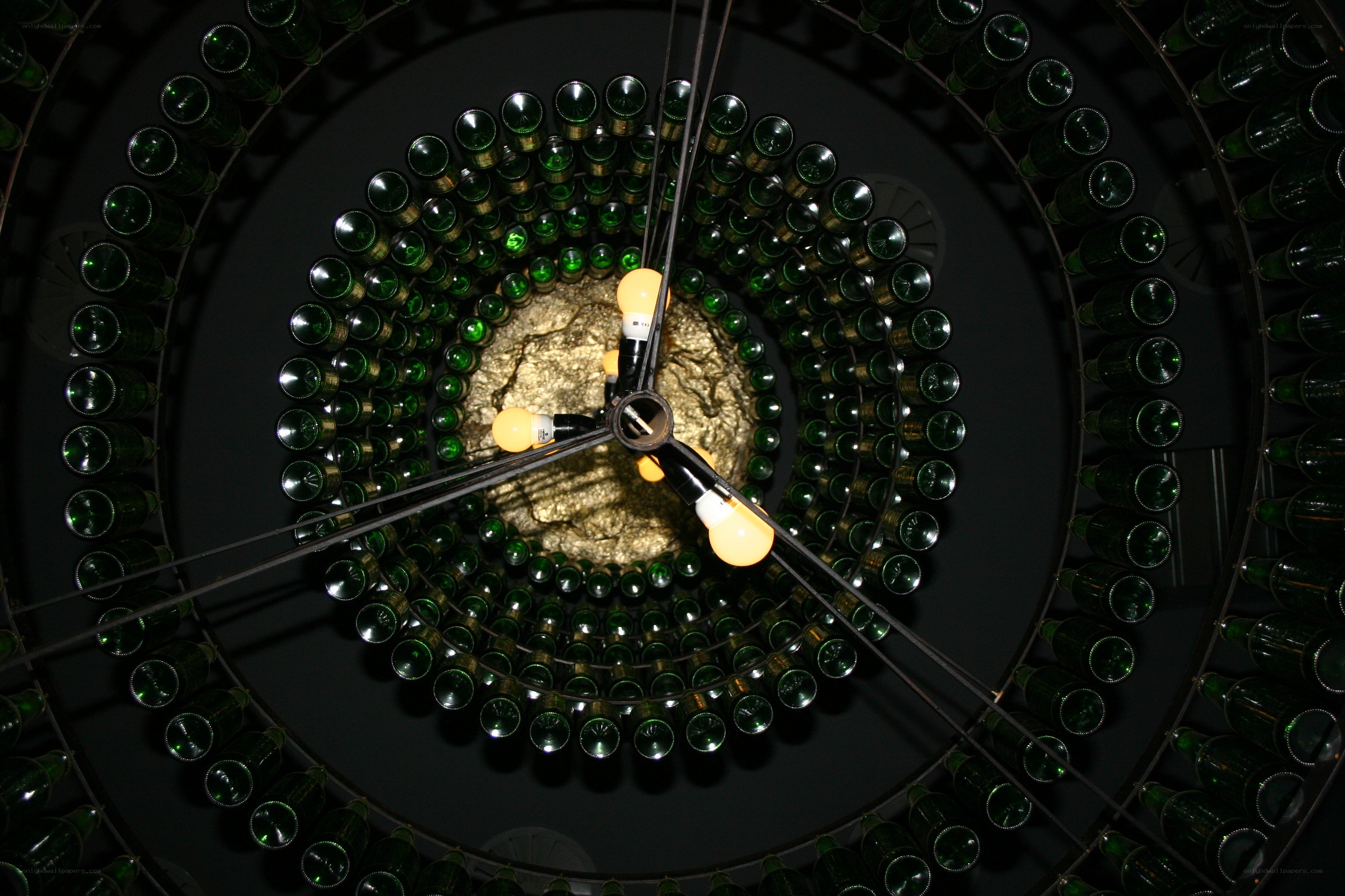 green bottle clock installation