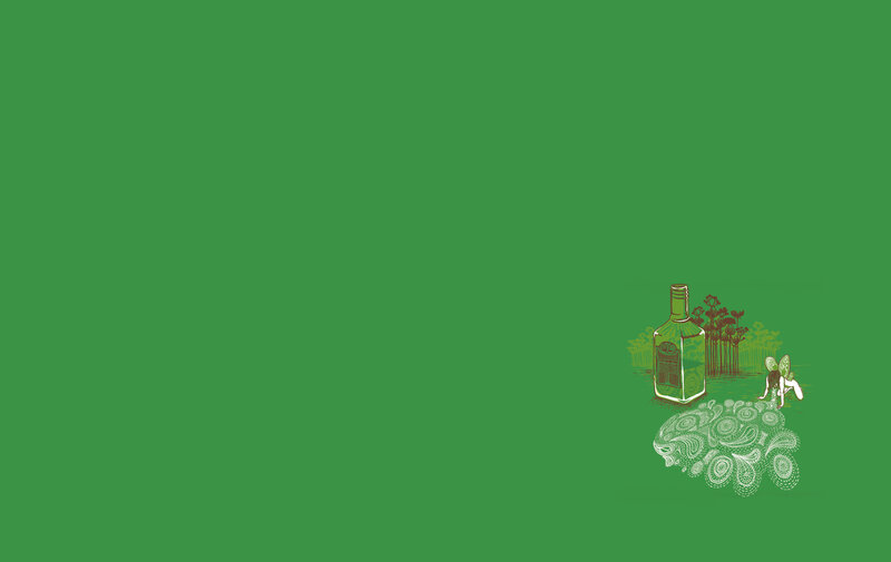 green bottle illustration