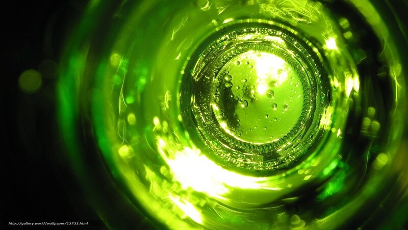 green bottle interior close-up