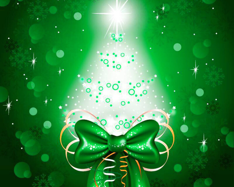 Green Bow on Tree