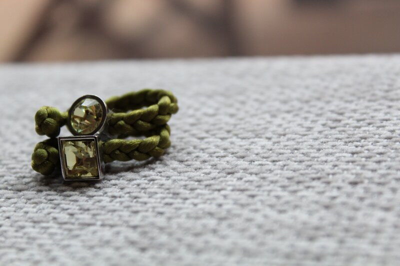 Green Braided Ring