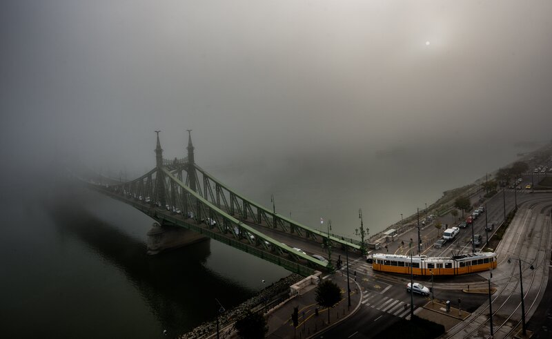 Green Bridge in Fog