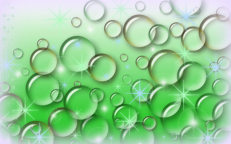 Green Bubbles and Stars