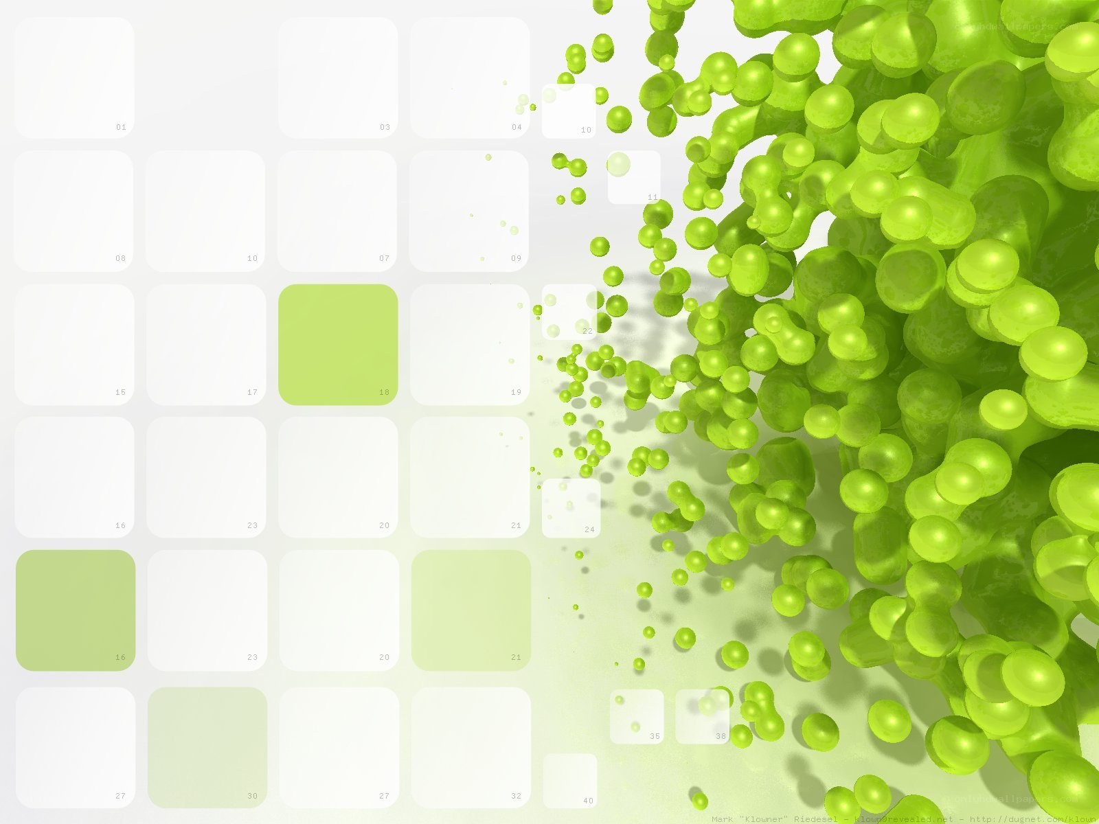 green bubbles calendar