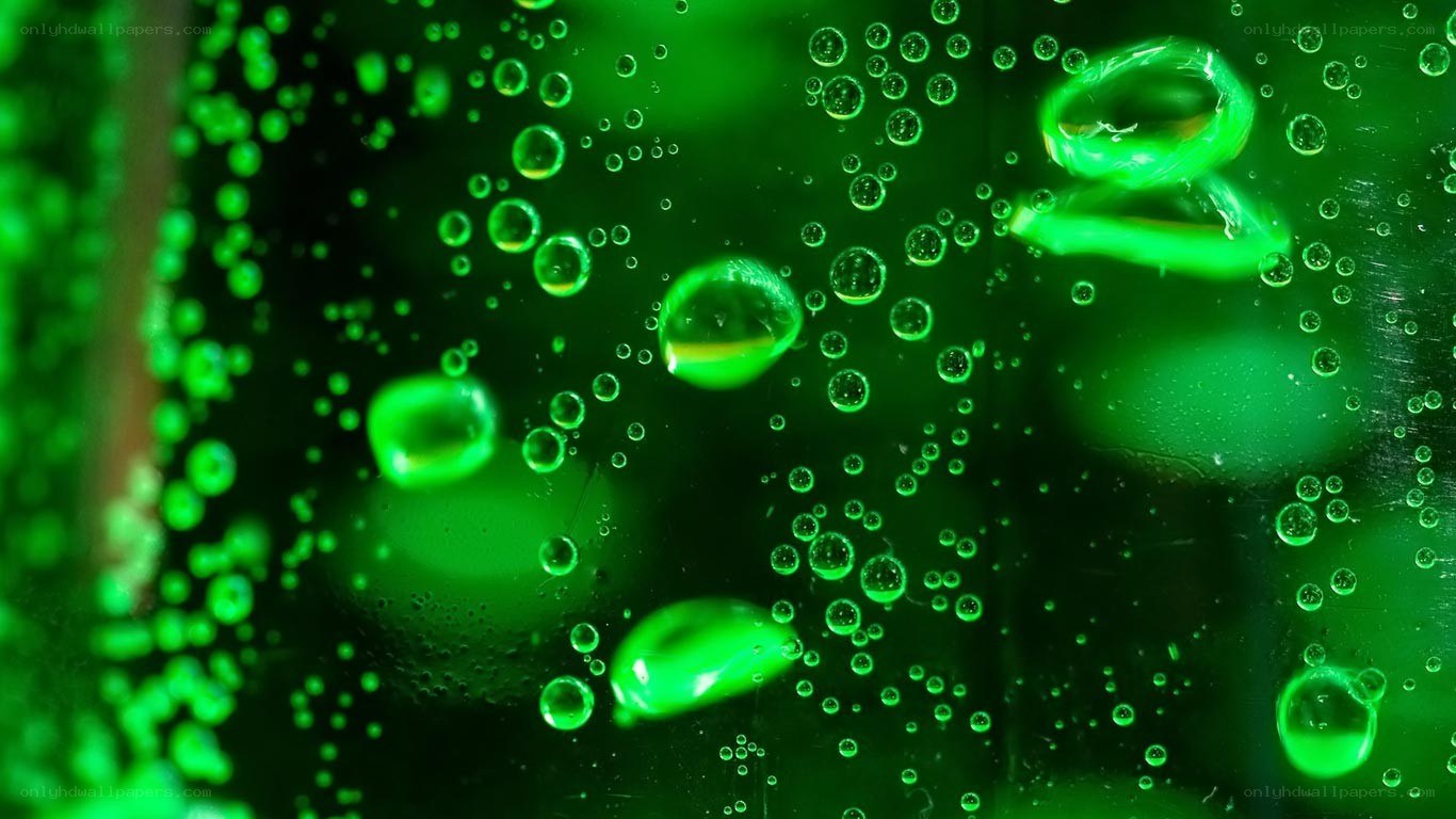 green bubbles in liquid