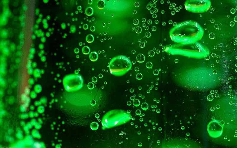Green Bubbles in Liquid — Calm