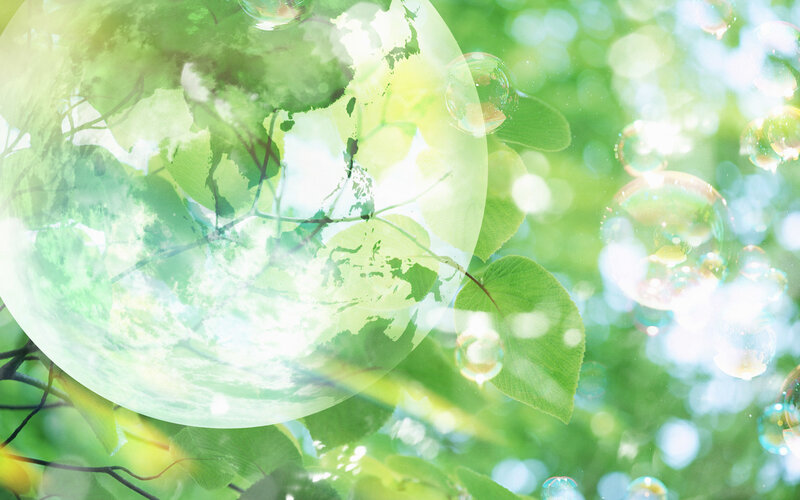 green bubbles in nature