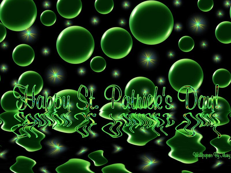 Green Bubbles on Black
