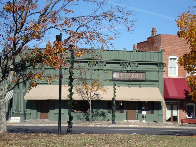 Green Building with Awning