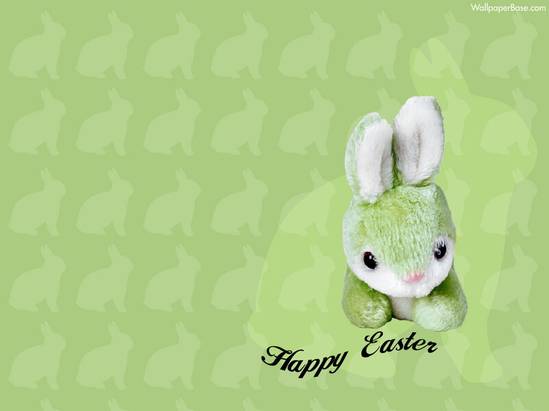 green bunny easter wallpaper