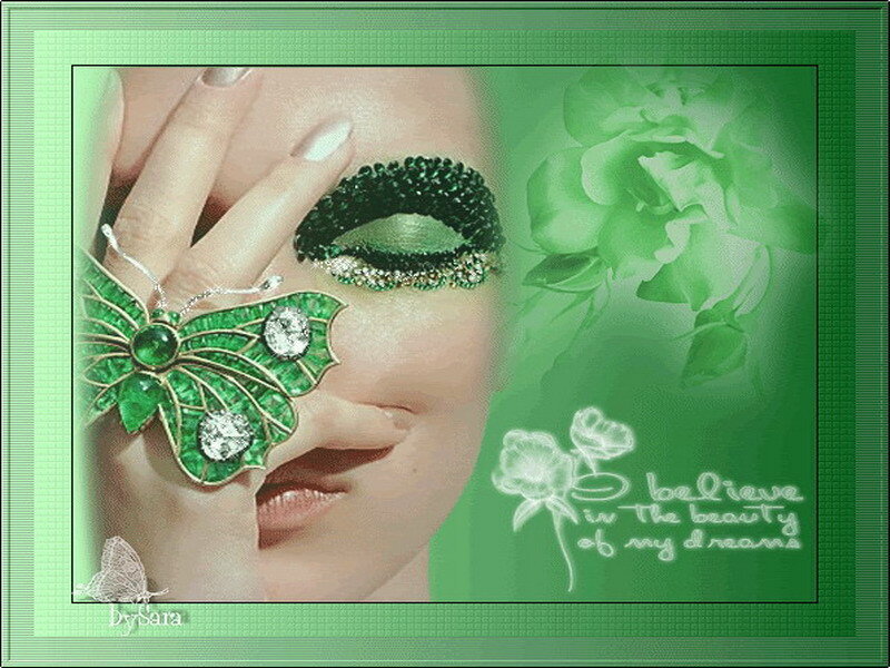 green butterfly beauty
