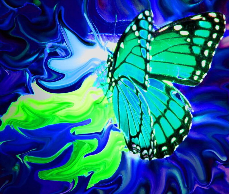 Green Butterfly — Blue