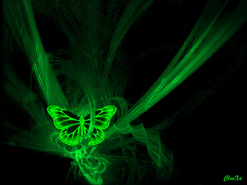 green butterfly fractal art