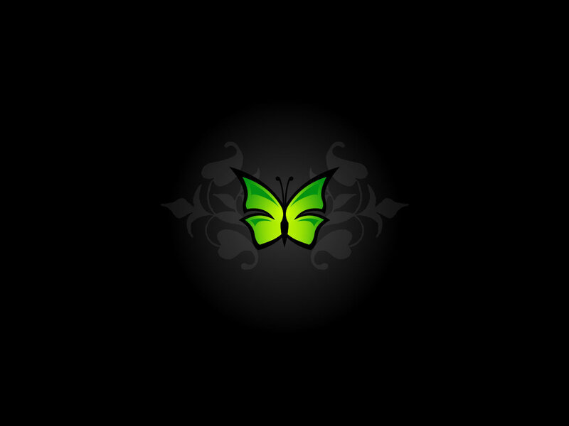 green butterfly logo design