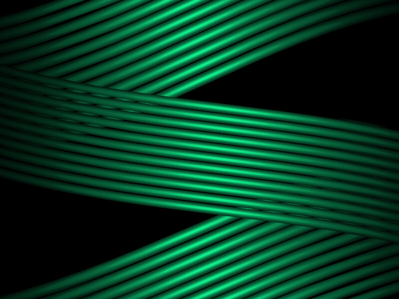 Green Cables on Black