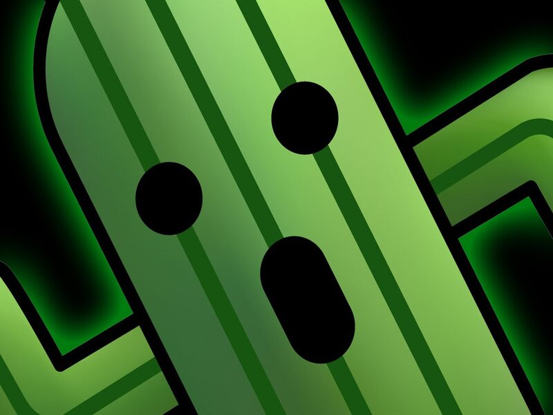 Green Cactus Character — Playful