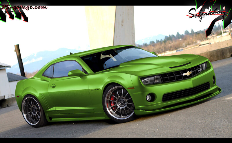 green camaro car
