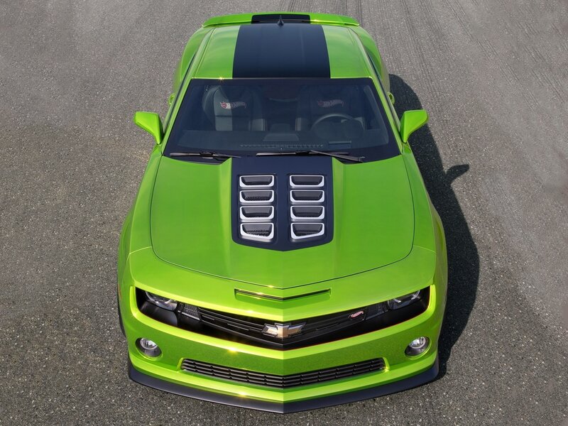 Green Camaro Car — Lime Green, Dramatic