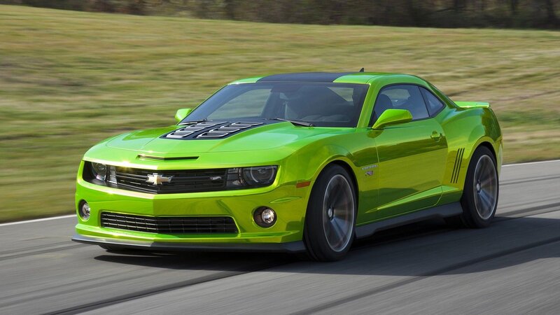 Green Camaro Car — Lime Green, Dynamic