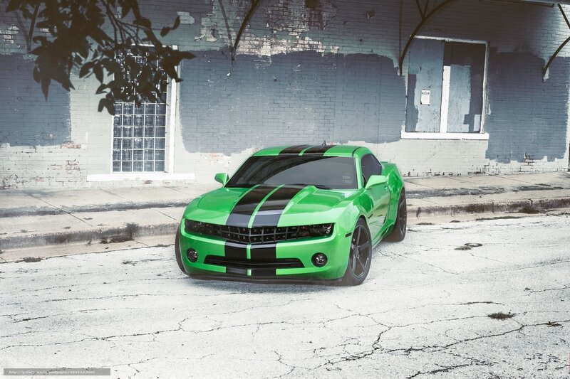 Green Camaro Car — Urban, Afternoon