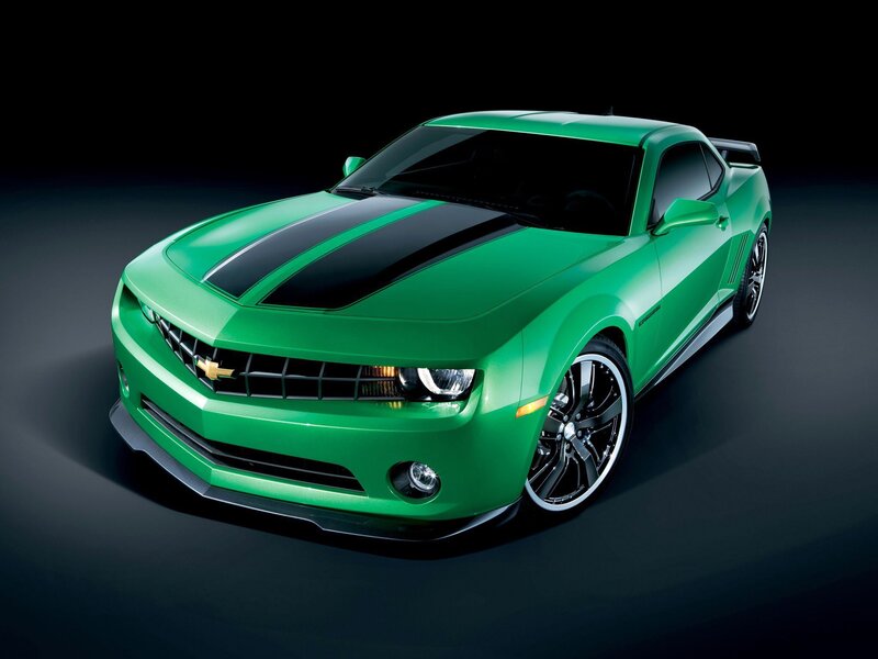 green camaro with black stripes