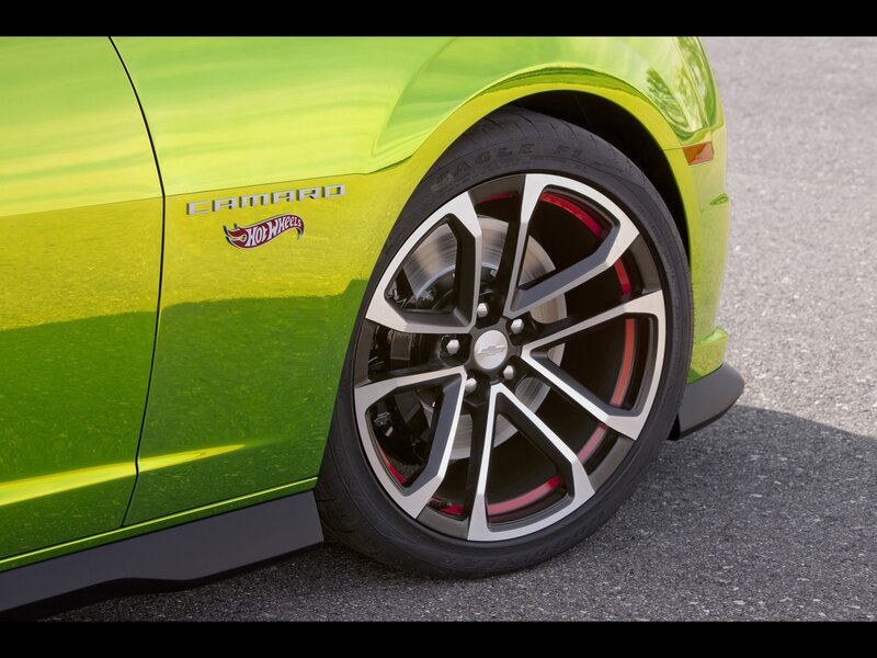 Green Camaro with Hot Wheels badge