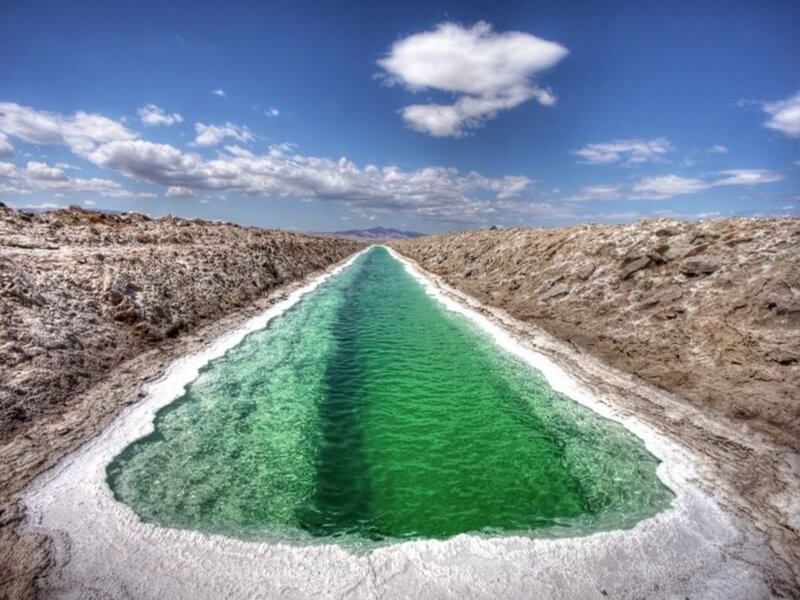 Green Canal in Desert