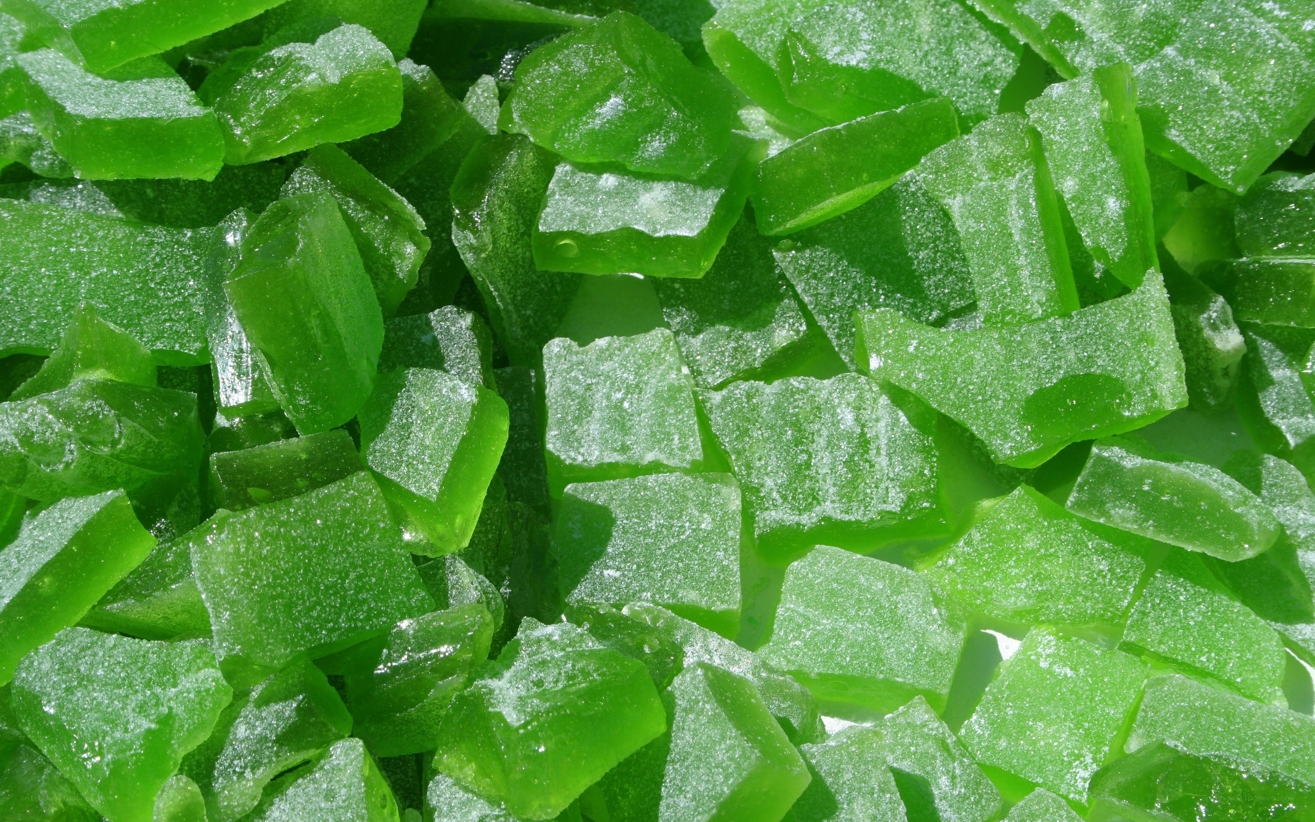 green candied fruit pieces
