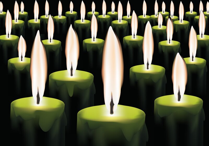 Green Candles Lit