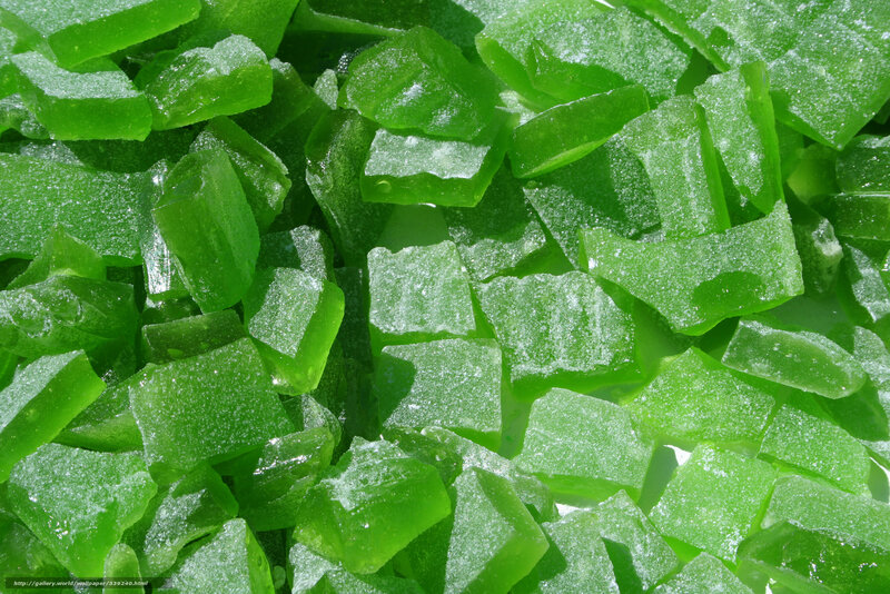 green candy pieces