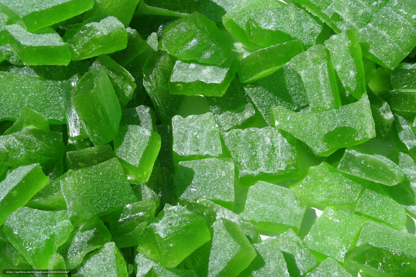 green candy pieces