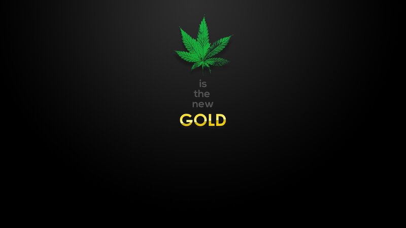 Green Cannabis Leaf — Black