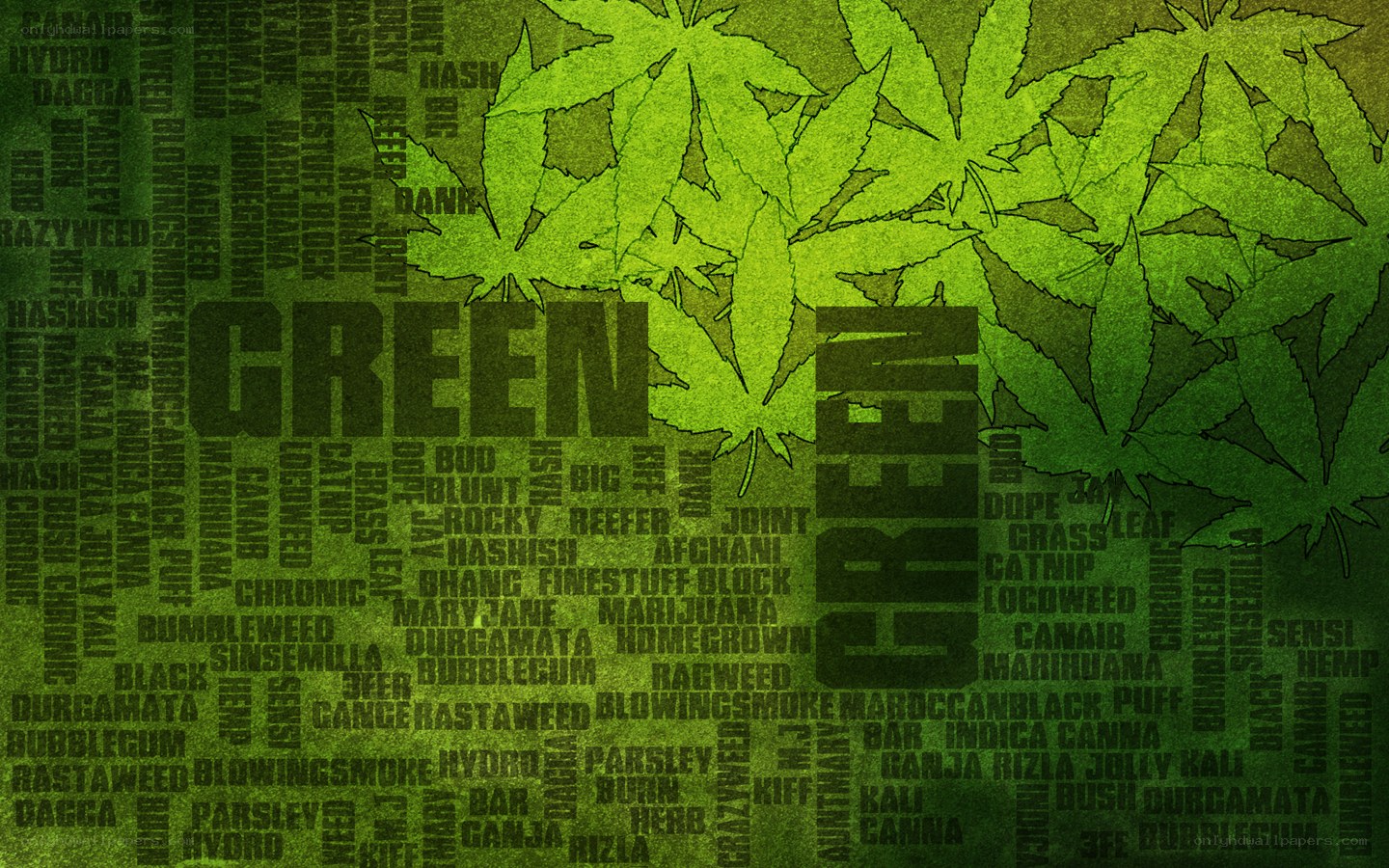 Green cannabis leaf design