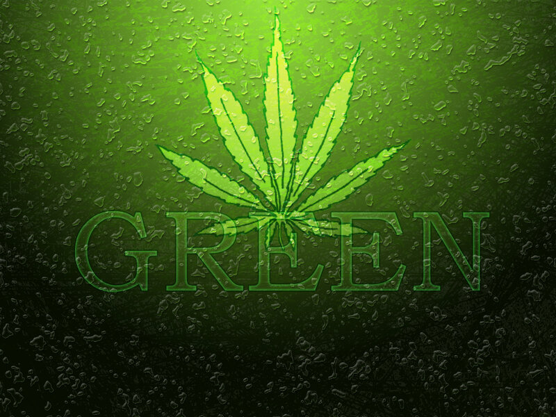 Green cannabis leaf design