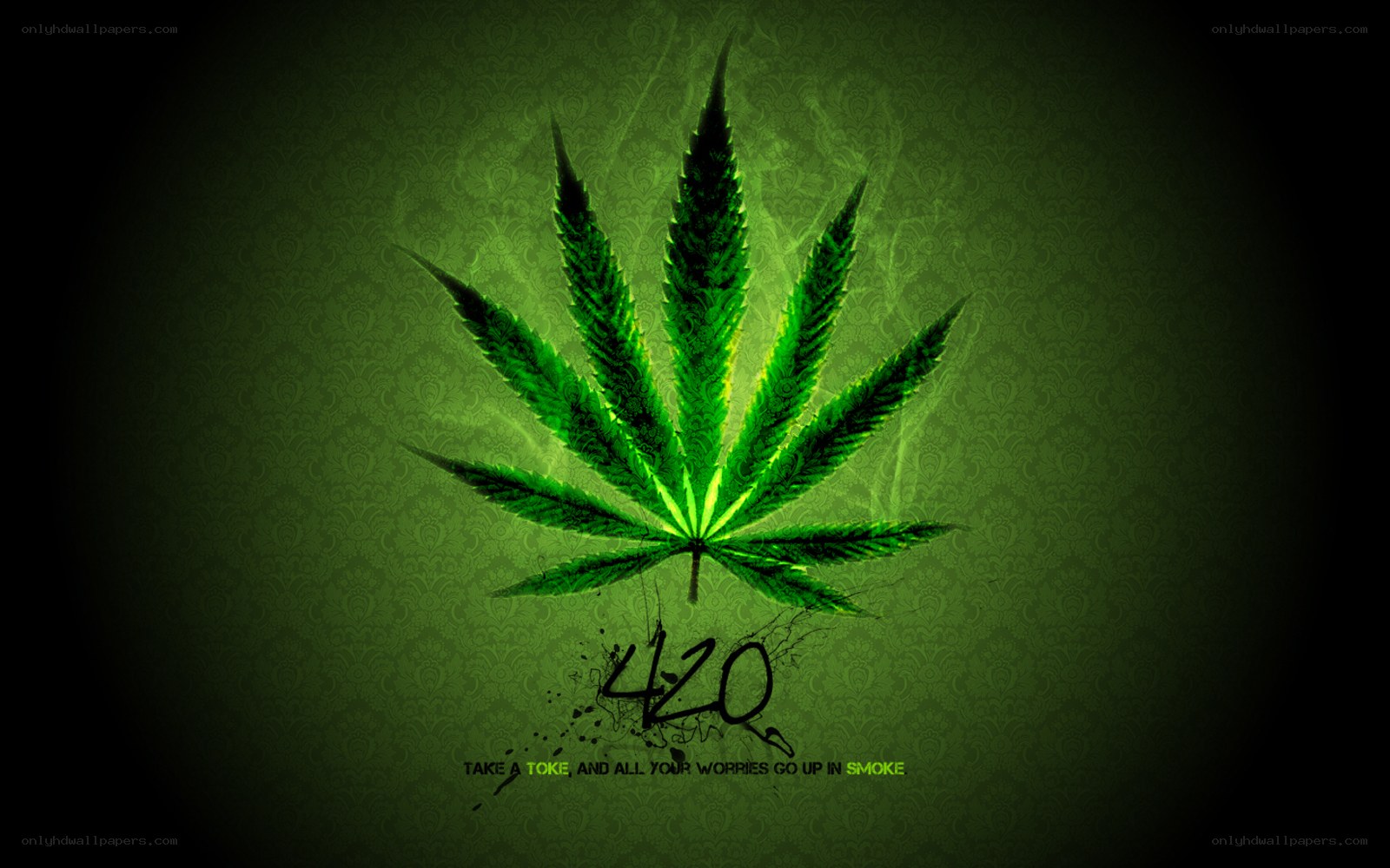 Green cannabis leaf design