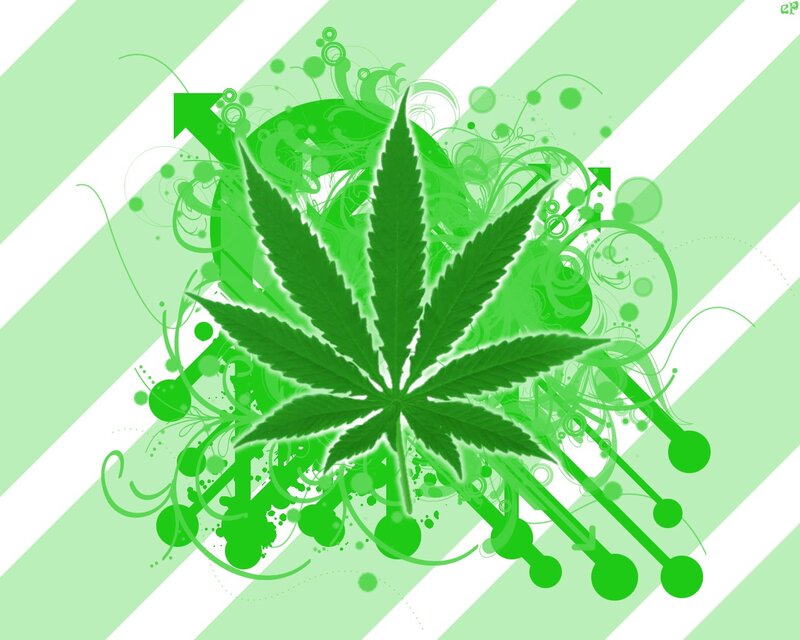 green cannabis leaf design
