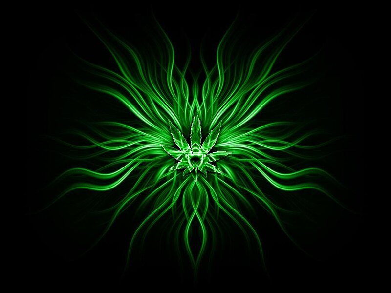 Green cannabis leaf design