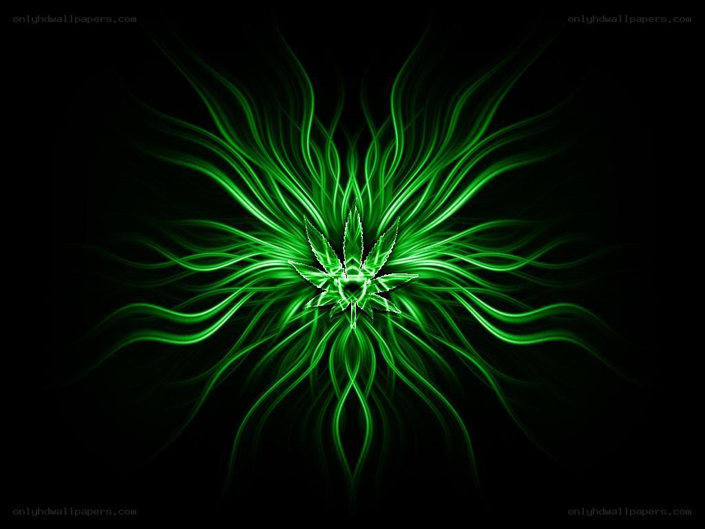 Green cannabis leaf design
