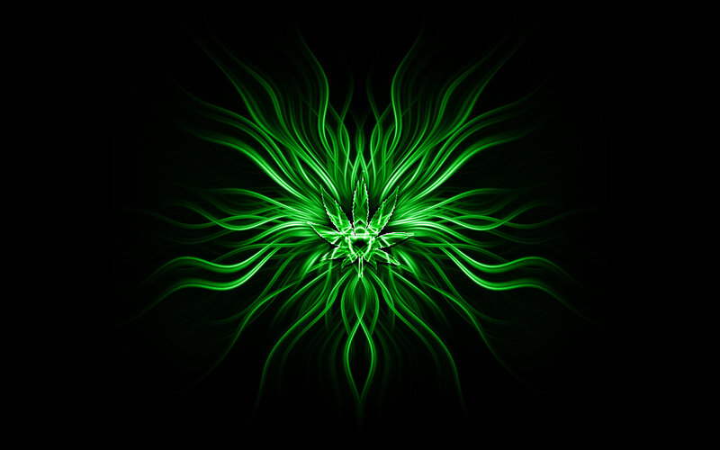 Green cannabis leaf design
