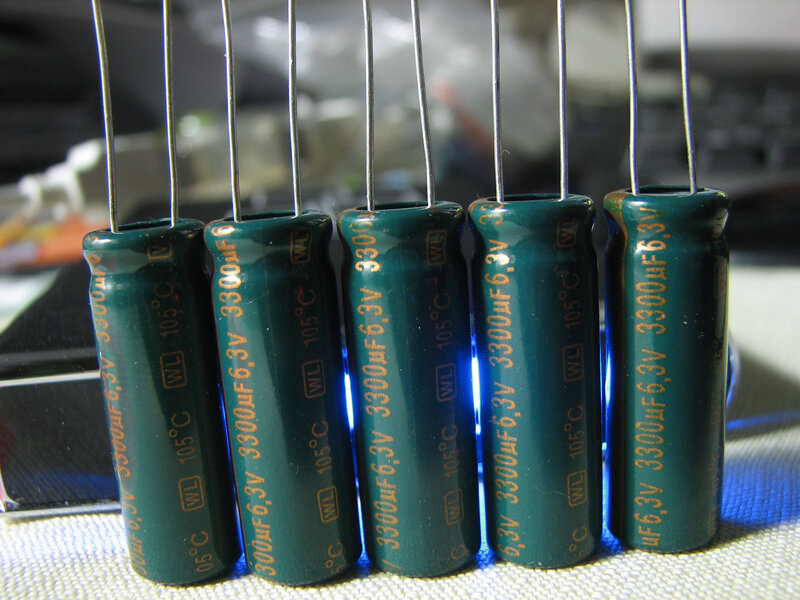 Green capacitors in a row