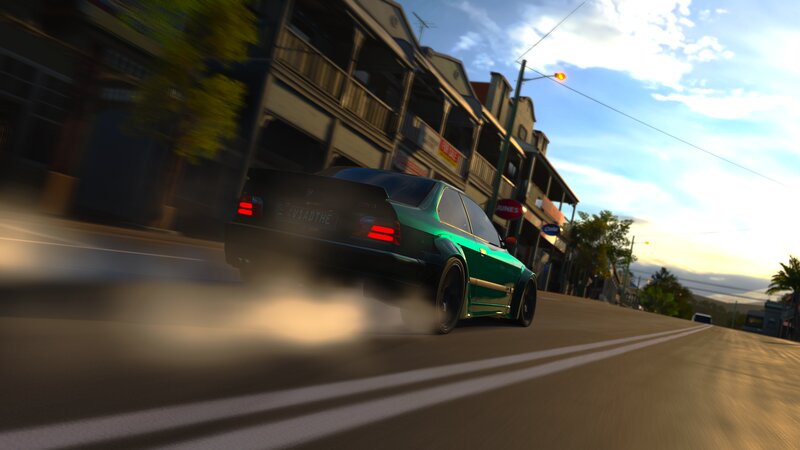 Green Car Drifting