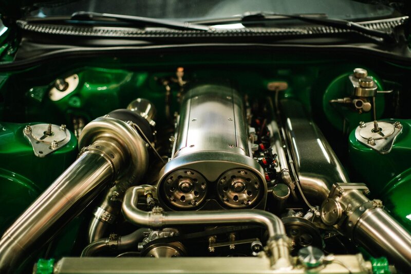 Green Car Engine — Mechanical, Photograph, Turbine