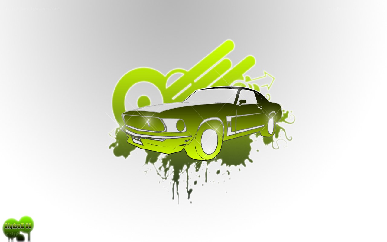 green car illustration art
