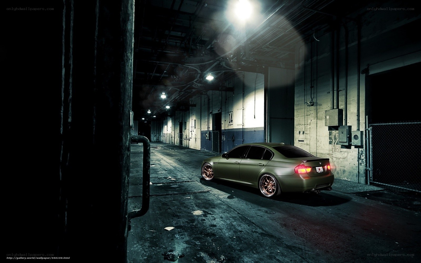 green car in warehouse