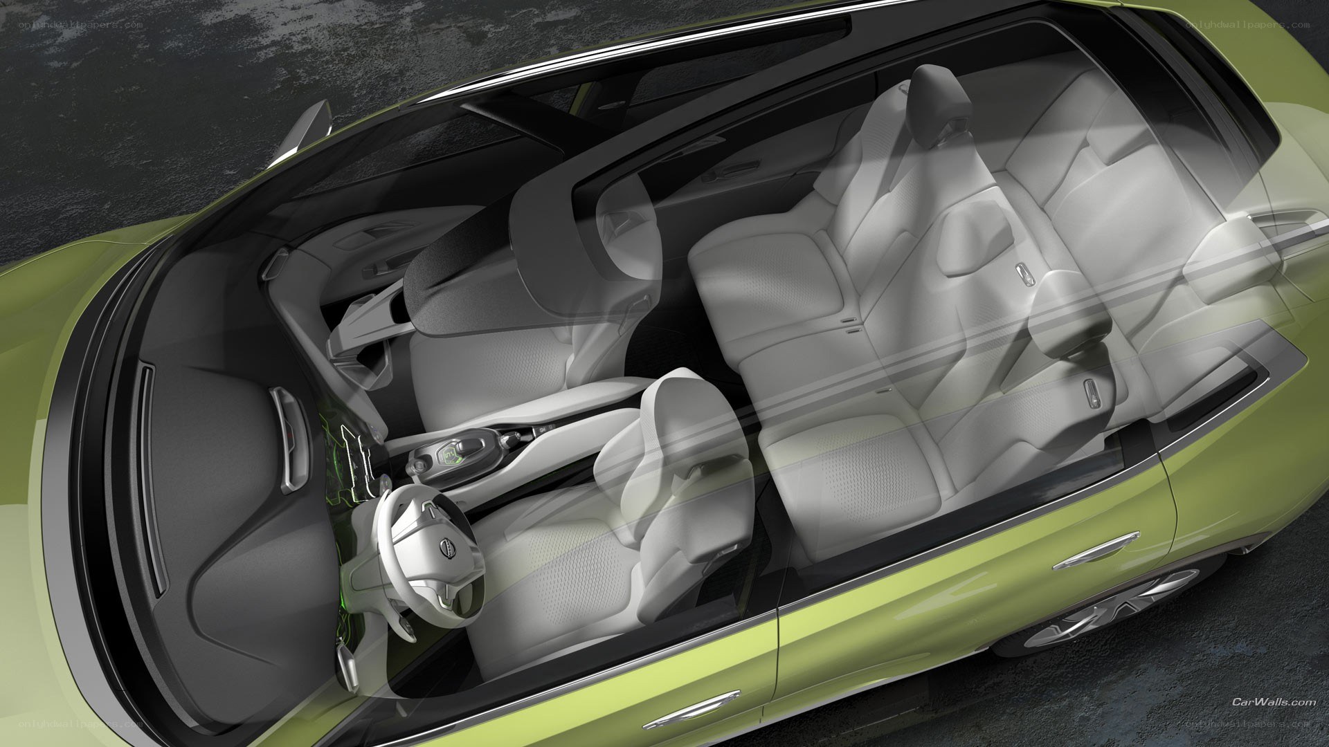 green car interior concept