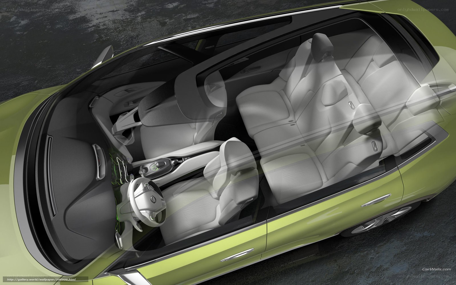 green car interior concept