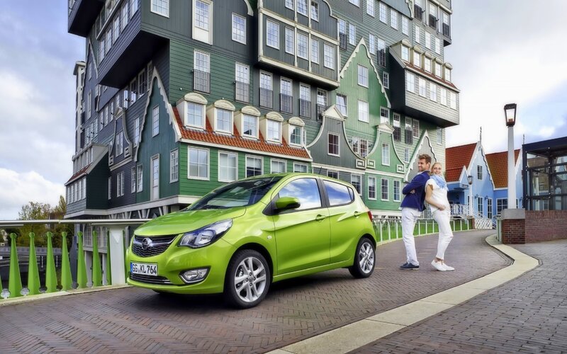 Green Car on Bridge